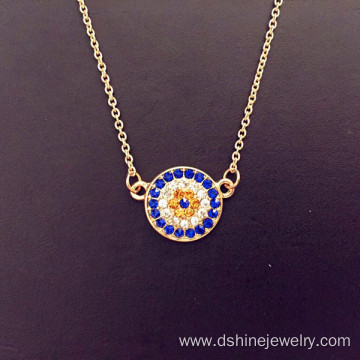 Gold Plated Crystal Alloy Evil Eye Collar Necklace